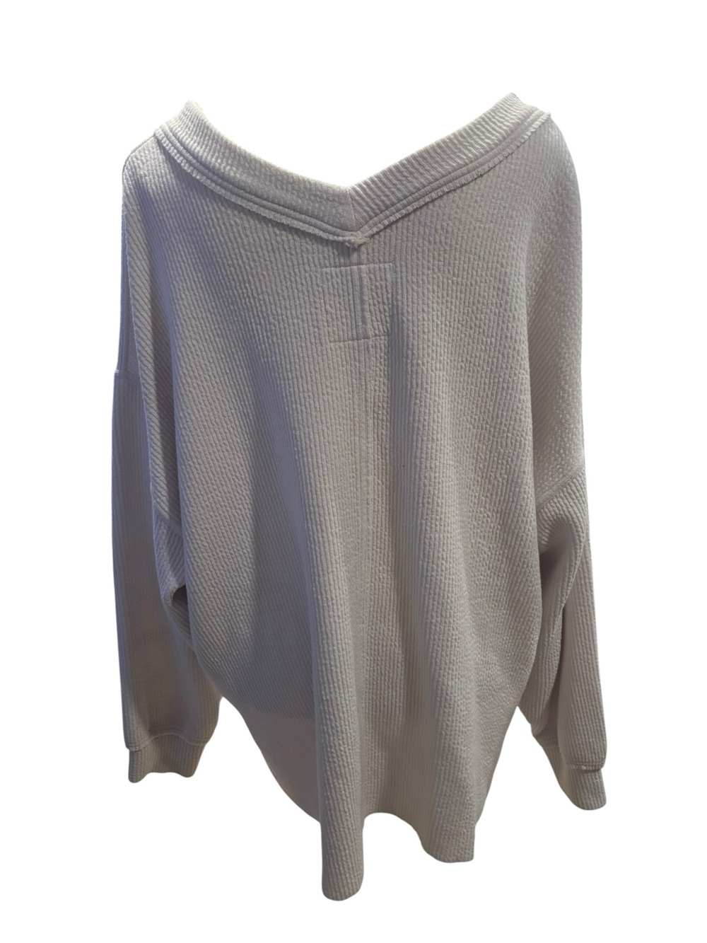 Aerie Oversized Sweatshirt Bundle XL Gray White Waffle Knit Lounge Pullover Cozy - Picture 3 of 5